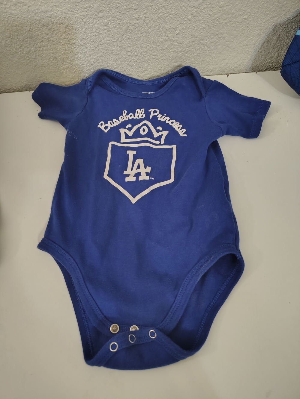 Genuine Merchandise Girl "Princess" LA Dodgers Onesie Size 18 Mnths Short Sleeve